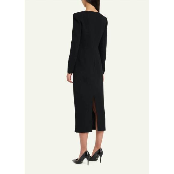 NEW ROLAND MOURET long sleeve midi dress in black - Picture 3 of 4
